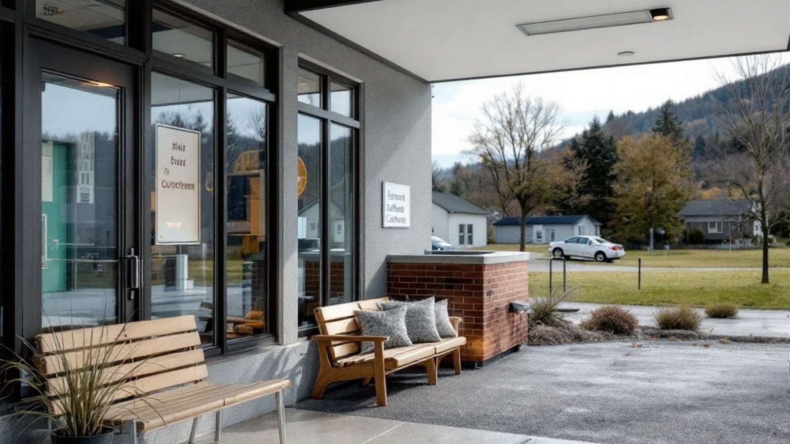 Exterior of a rural Pennsylvania hospital or community clinic