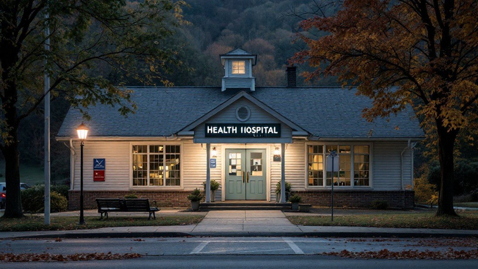 Exterior of a rural Pennsylvania community hospital or clinic