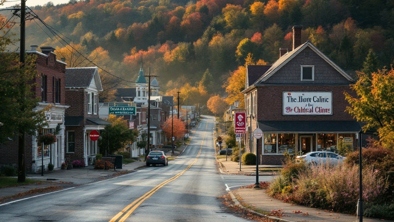 Conceptual photo of a rural Pennsylvania main street or landscape